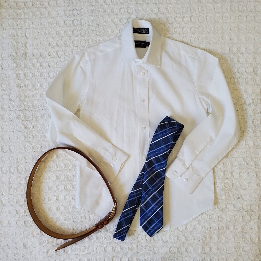 Arrow Button-Down Long Sleeves Shirt, Boys, Size 8